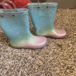 Girl size 10 Rainbow Rain Boots